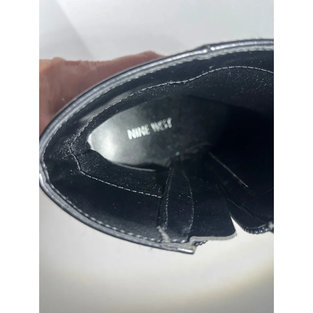 Nine West Booties Women 8.5 Black Ankle Boots Kitten Heel Pointed Toe NWOB